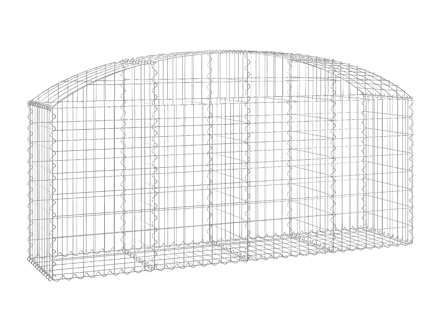 Cesta de gaviones forma arco hierro galvanizado 200x50x80/100cm ES77589