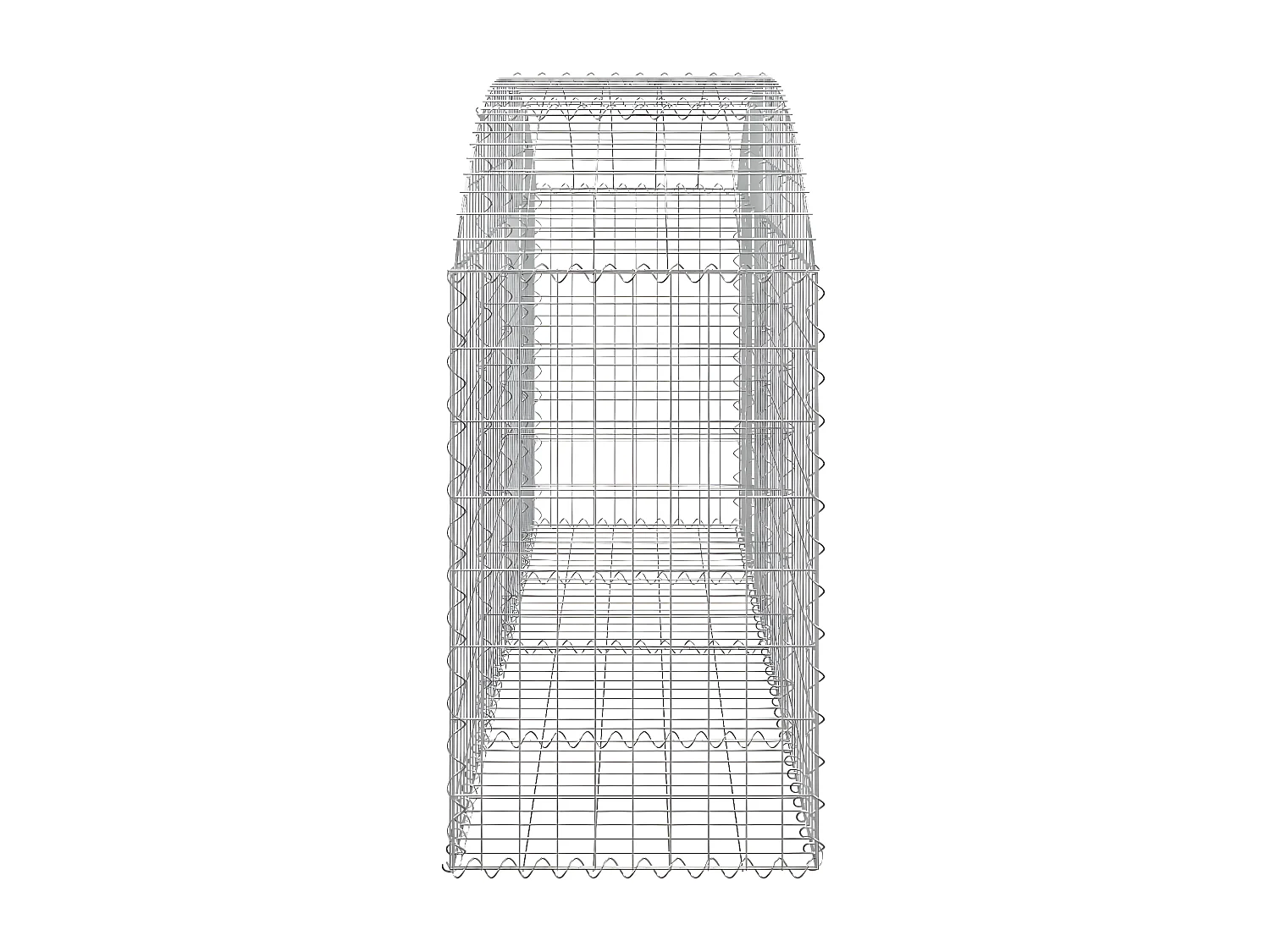 Panier de gabions arqué 200x50x80/100 cm Fer galvanisé WVGQ7677