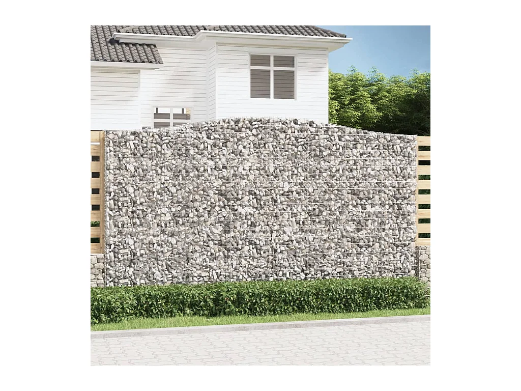 Panier de gabions arqué 400x50x220/240 cm Fer galvanisé WVGQ1544