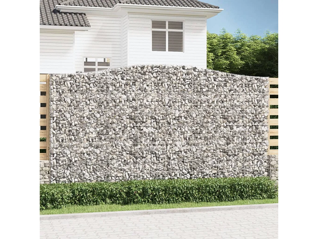 Panier de gabions arqué 400x50x220/240 cm Fer galvanisé WVGQ1544
