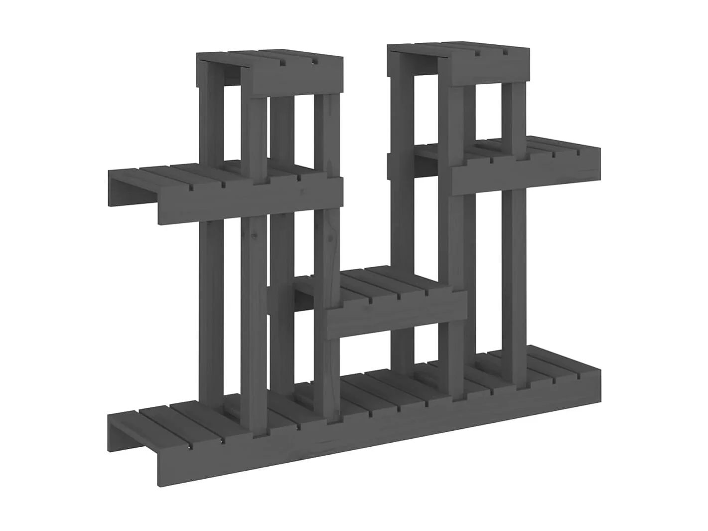 Jardinière Support à plantes Gris 104,5x25x77,5 cm Bois massif de pin BE3065