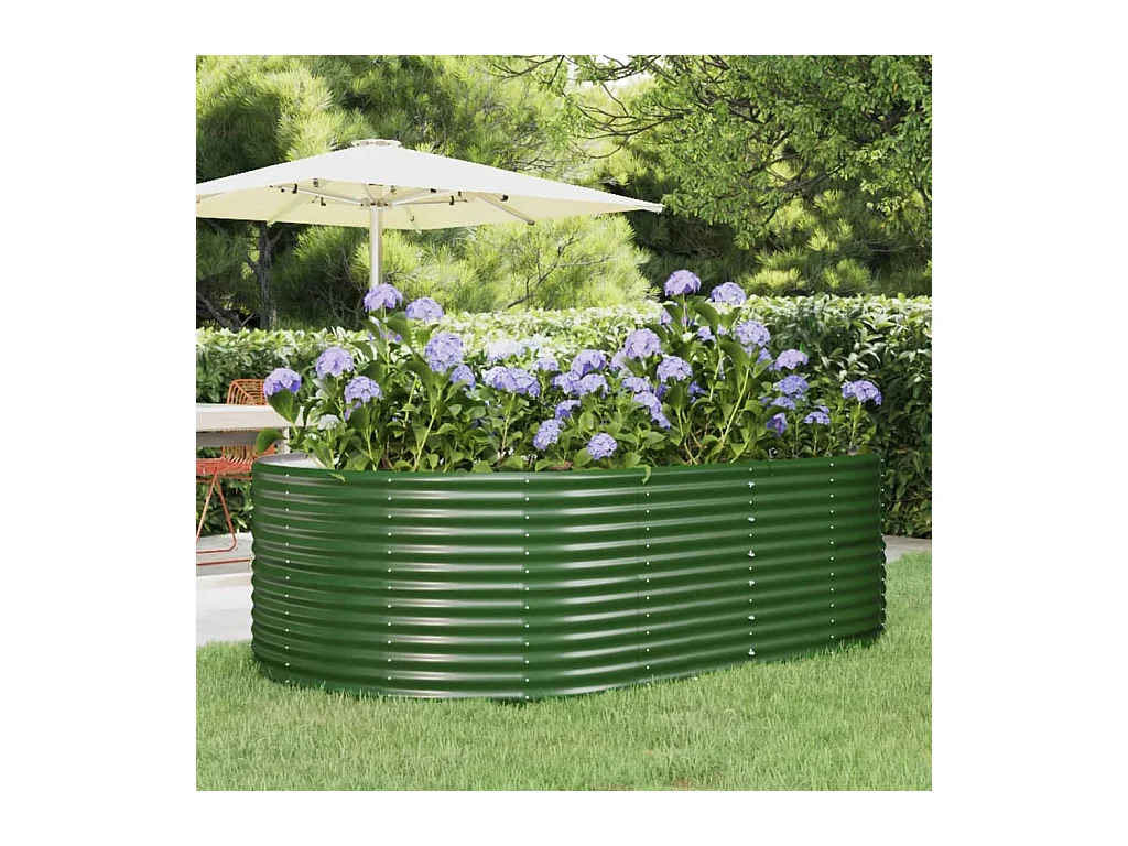 Jardinière Lit surélevé de jardin Vert 212x140x68cm Acier enduit de poudre WVGQ4120