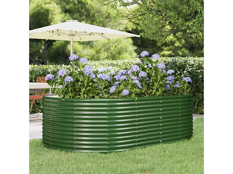 Jardinière Lit surélevé de jardin Vert 212x140x68cm Acier enduit de poudre WVGQ4120