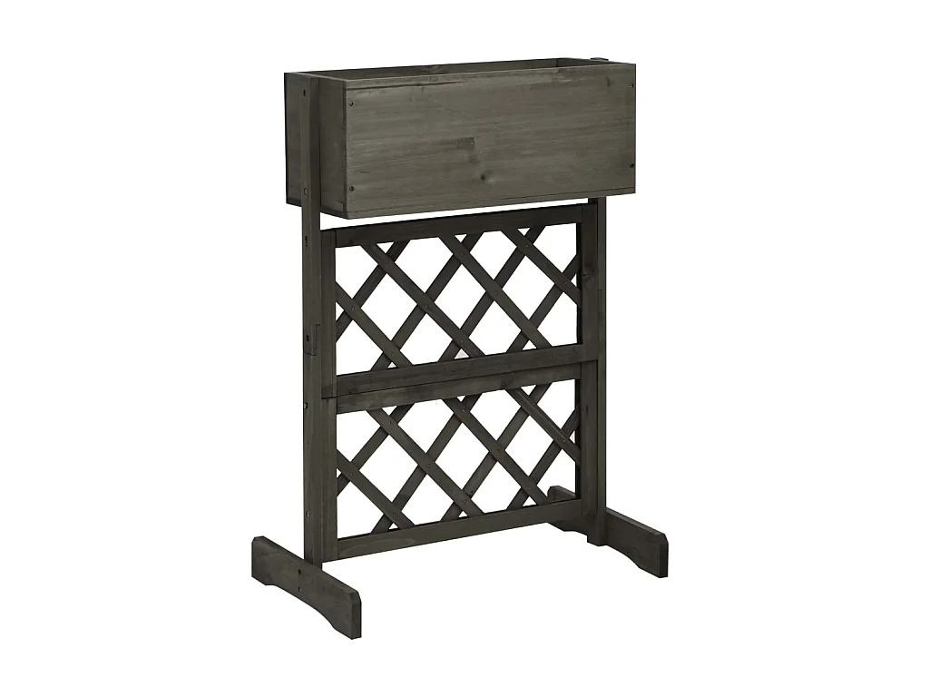 Jardinière à treillis de jardin Gris 45x30x74 cm Bois de sapin BE6471