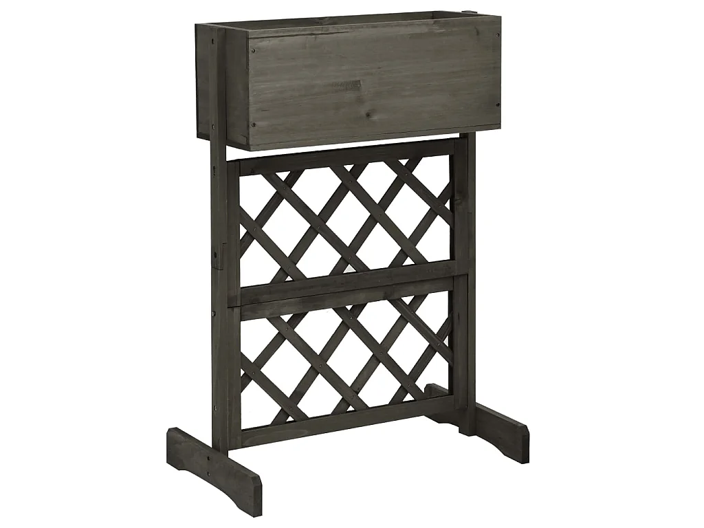 Jardinière à treillis de jardin Gris 45x30x74 cm Bois de sapin BE6471