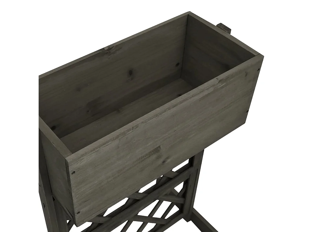 Jardinière à treillis de jardin Gris 45x30x74 cm Bois de sapin BE6471