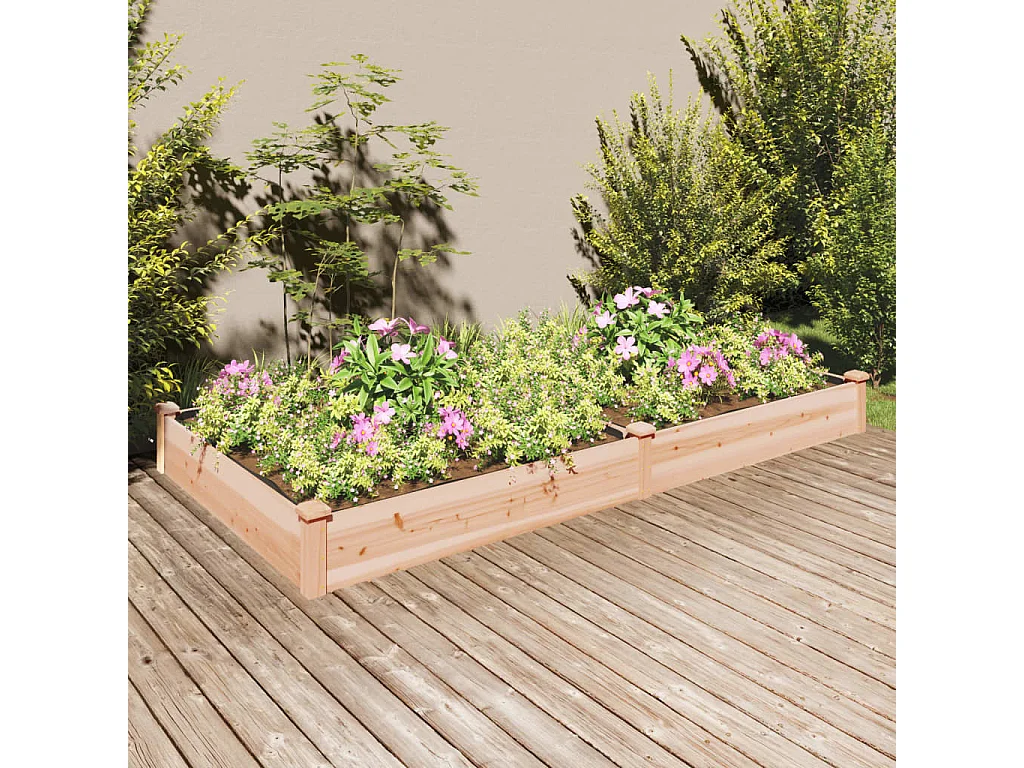 Plantenbak verhoogd met voering 240x120x25 cm massief vurenhout