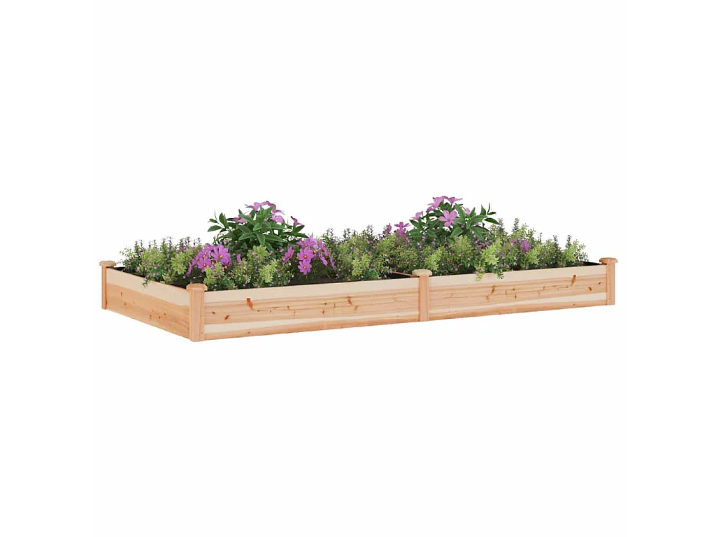 Plantenbak verhoogd met voering 240x120x25 cm massief vurenhout