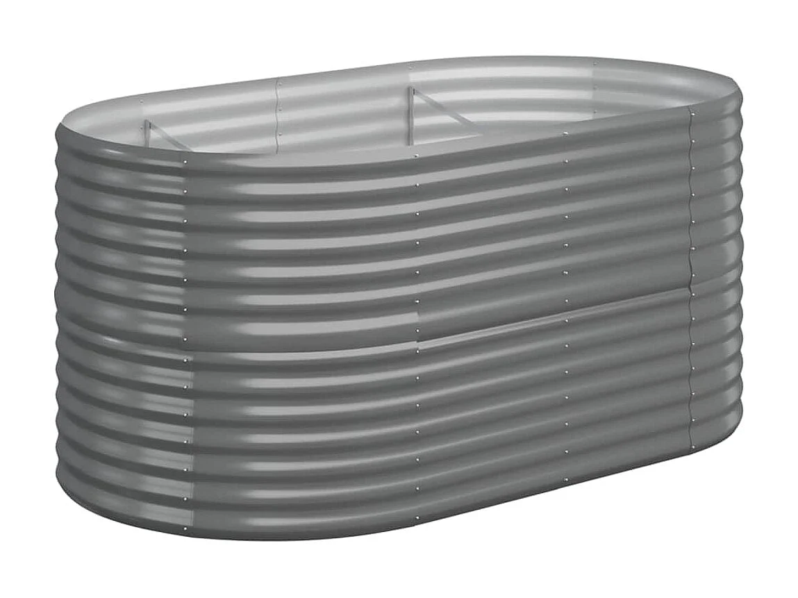 Jardinera arriate acero recubrimiento polvo gris 152x80x68 cm ES40969