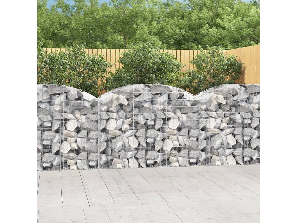 Panier de gabions arqué 150x50x100/120 cm Fer galvanisé WVGQ3555