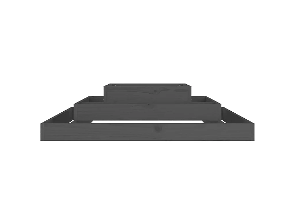 Jardinière Gris 110x110x27 cm Bois massif de pin BE2040