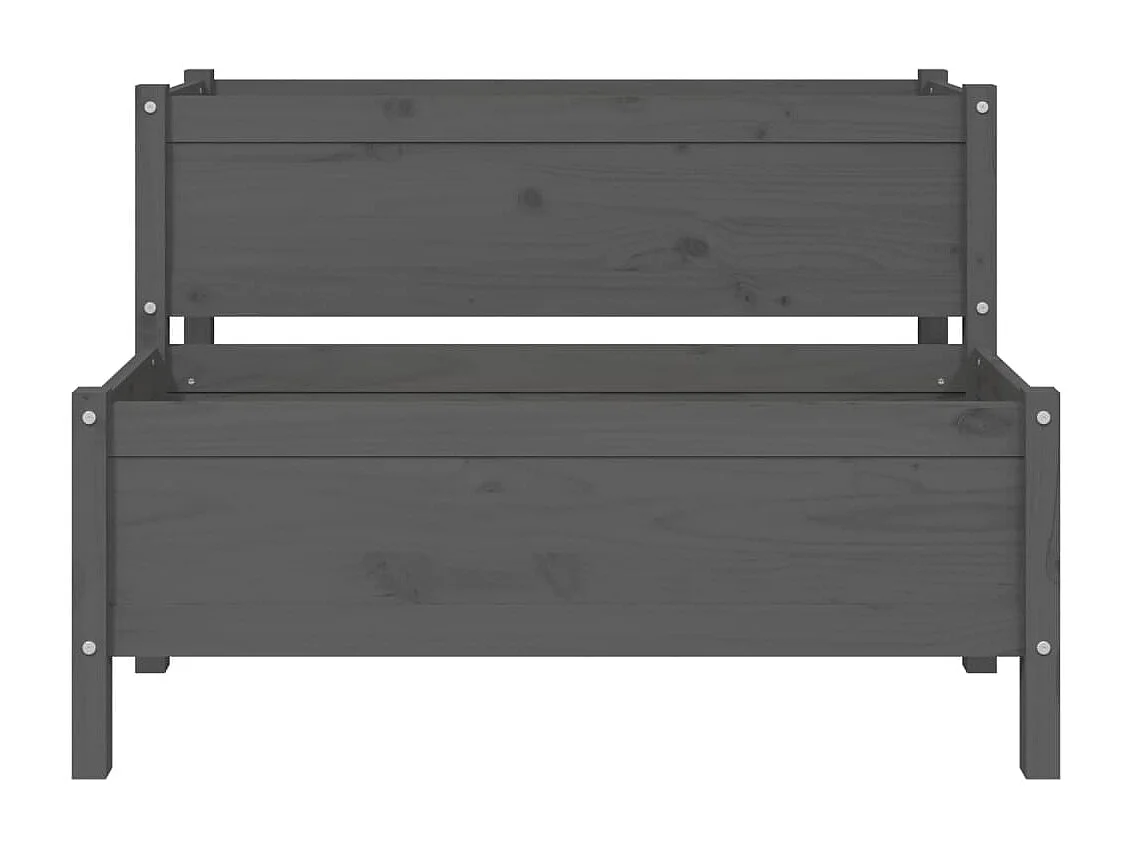 Jardinière Gris 110x84x75 cm Bois massif de pin BE8091