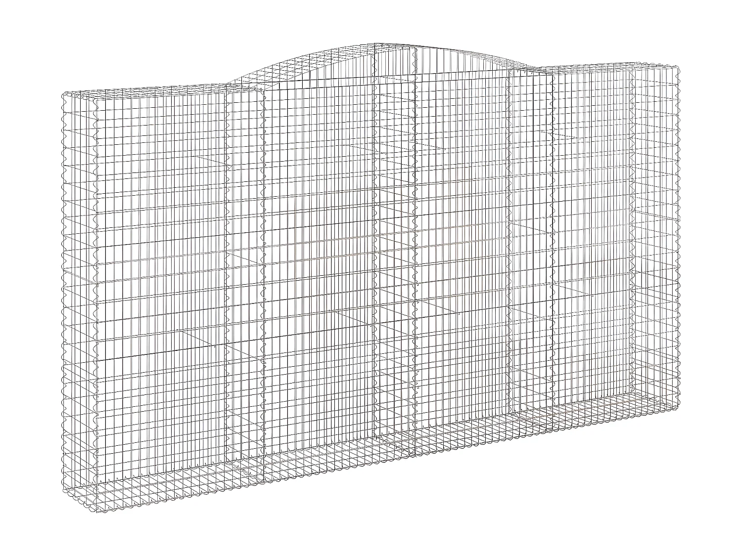 Panier de gabions arqué 400x50x220/240 cm Fer galvanisé WVGQ2240