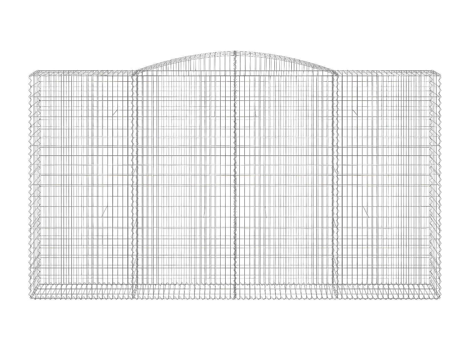Panier de gabions arqué 400x50x220/240 cm Fer galvanisé WVGQ2240