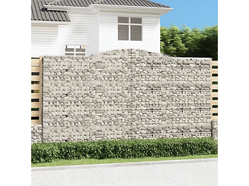 Panier de gabions arqué 400x50x220/240 cm Fer galvanisé WVGQ2240