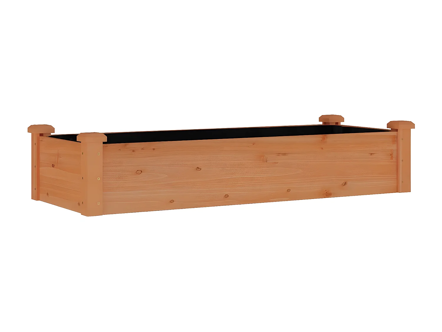 Jardinera arriate forro madera maciza abeto marrón 120x45x25 cm ES63878