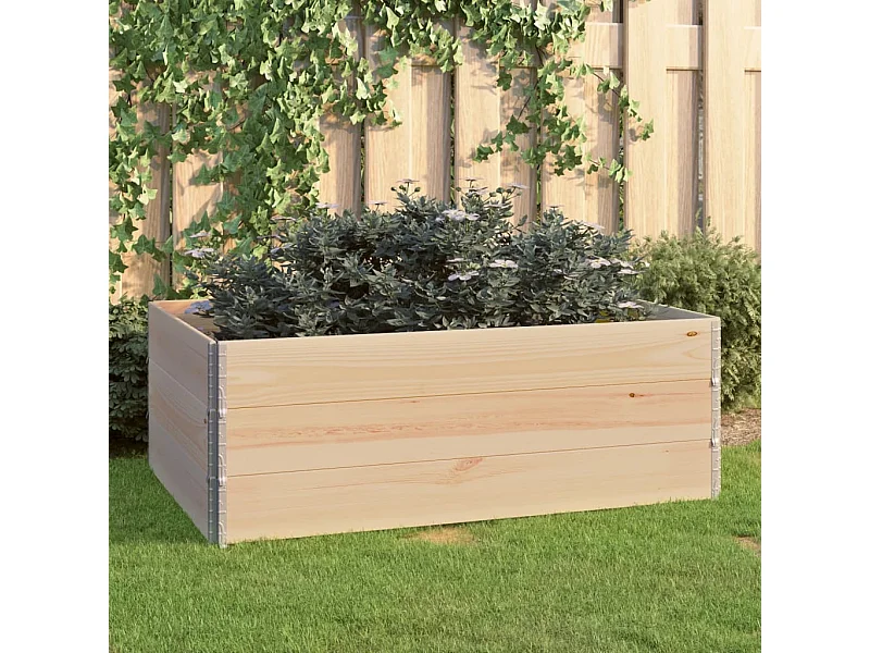 3 st Plantenbakken verhoogd 100x150 cm massief grenenhout