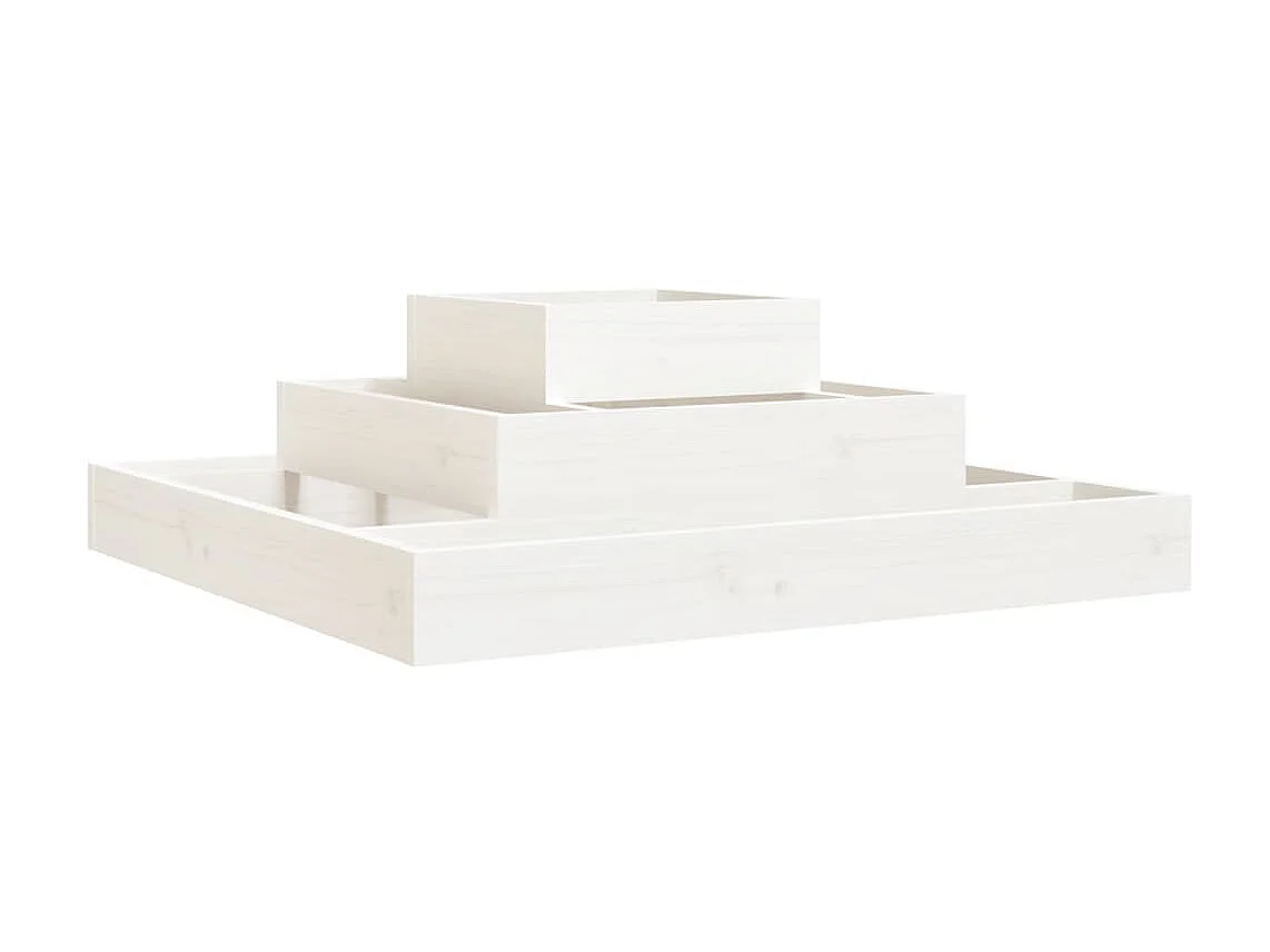 Jardinière Blanc 80x80x27 cm Bois massif de pin BE4412