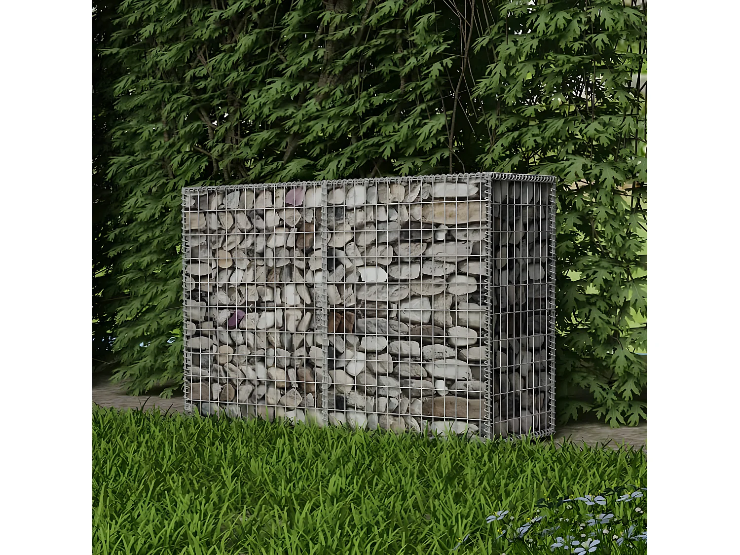 Cesta de muro de gaviones acero galvanizado 150x50x100 cm ES40158