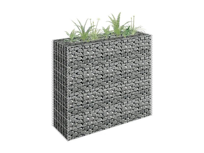 Lit surélevé à gabion Acier galvanisé 90x30x90 cm WVGQ4572