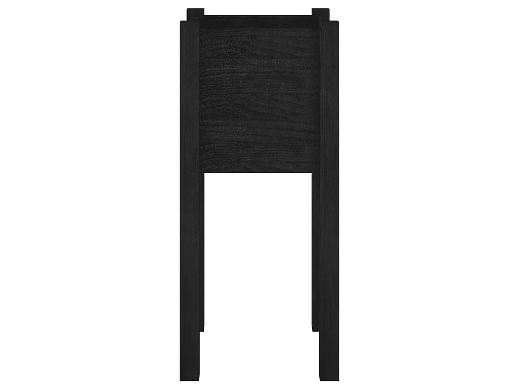 Plantenbak 31x31x70 cm massief grenenhout zwart NL662375