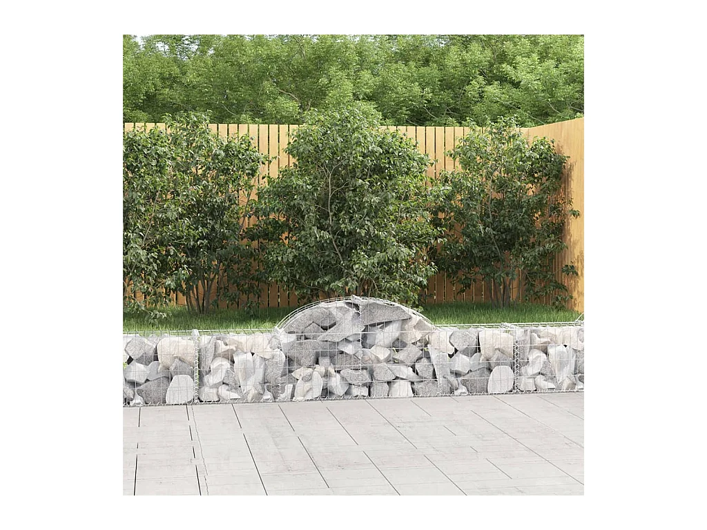 Panier de gabions arqué 200x30x40/60 cm Fer galvanisé WVGQ6104