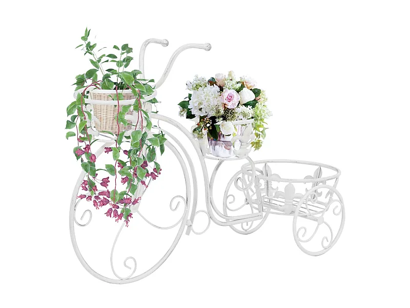 Jardinière Support de plantes sous forme de vélo Style vintage Métal BE7059