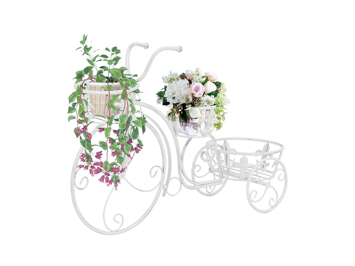 Jardinière Support de plantes sous forme de vélo Style vintage Métal BE7059