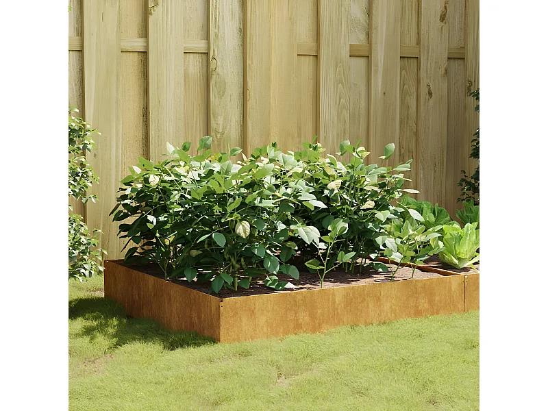 Jardinera acero corten 100x100x33,5 cm ES34406