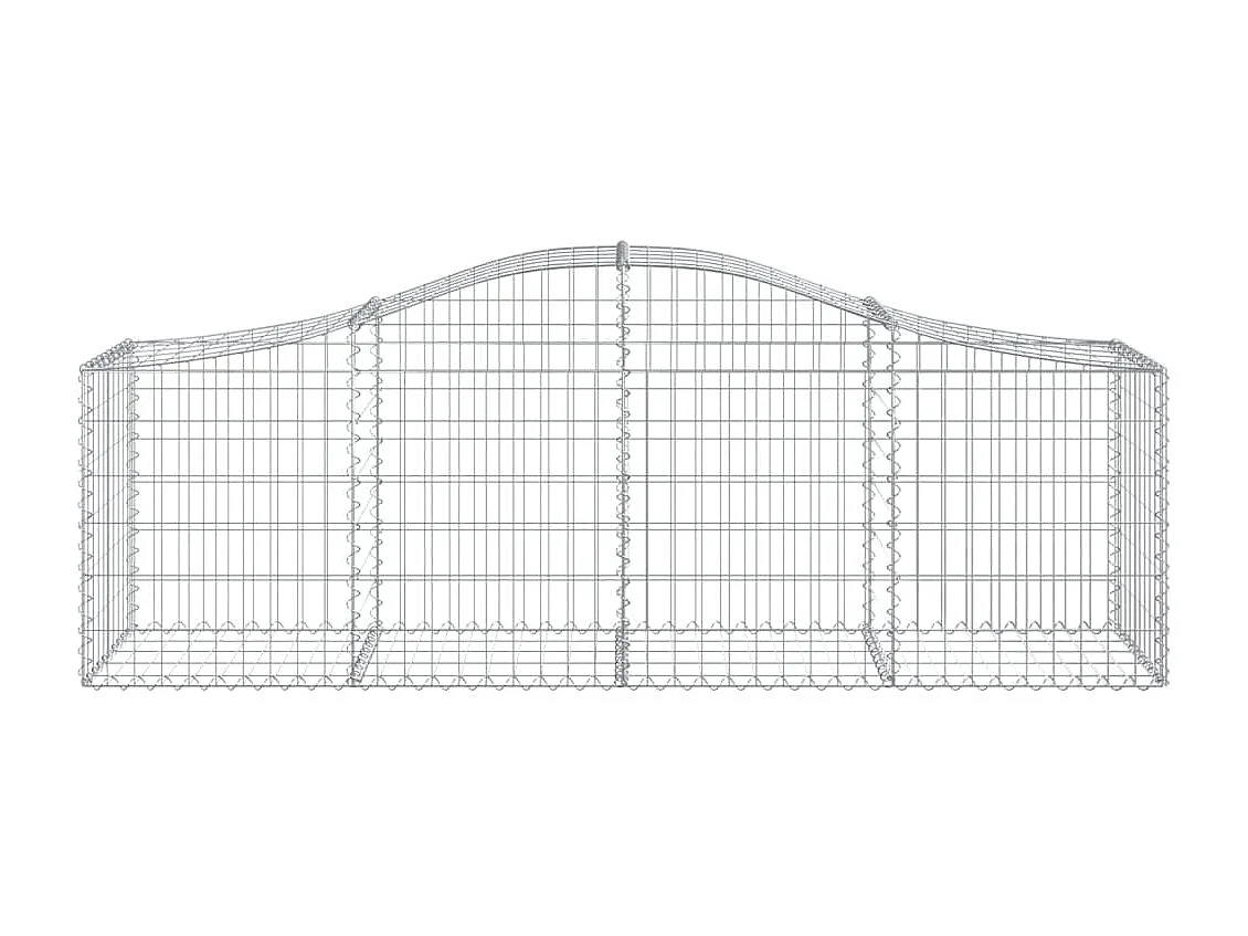 Cesta de gaviones forma arco hierro galvanizado 200x50x60/80 cm ES58273