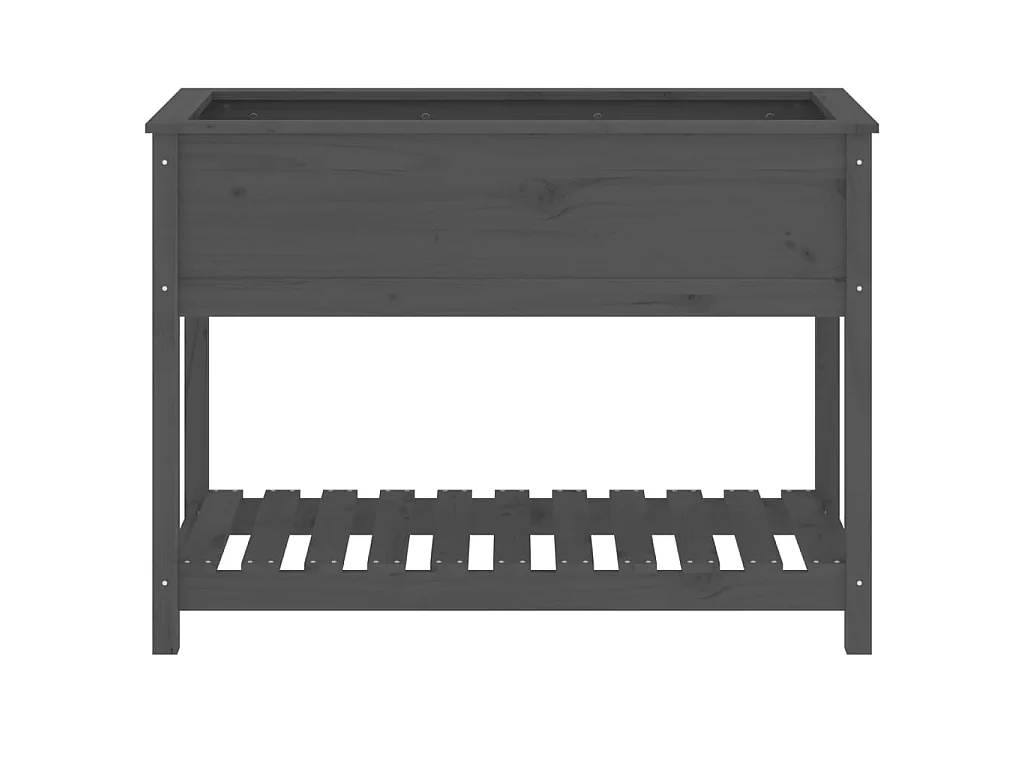 Jardinière avec étagère Gris 111,5x54x81 cm Bois massif de pin BE7449