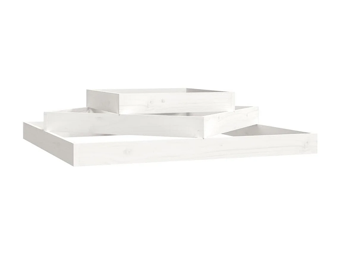 Plantenbak 112x112x27 cm massief grenenhout wit NL580980