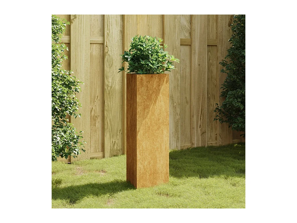Jardinière 30x26x75 cm acier corten BE8485