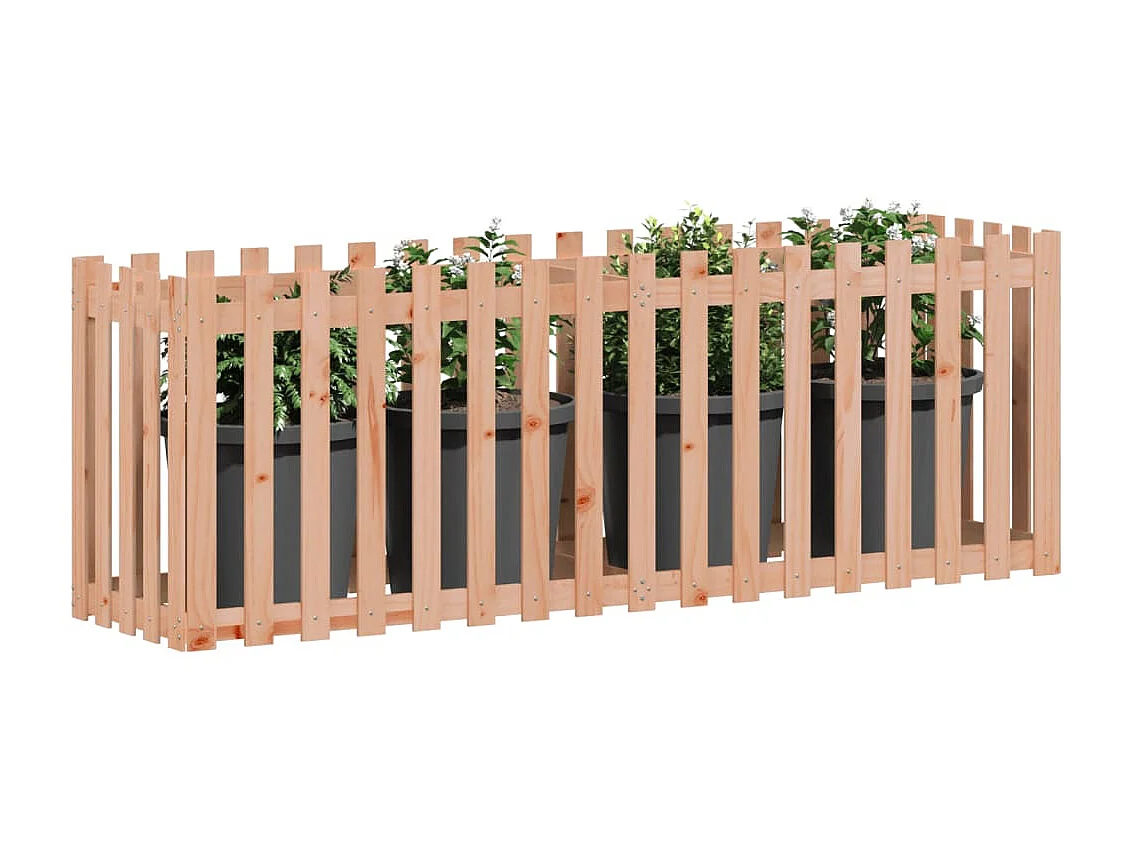 Canteiro elevado c/ design de cerca 200x50x70cm madeira douglas PT613255