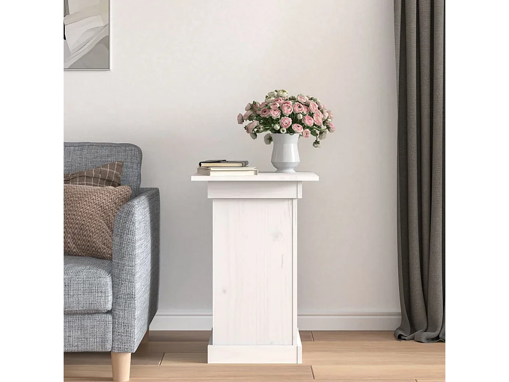 Bloemenstandaard 40x40x60 cm massief grenenhout wit NL870167