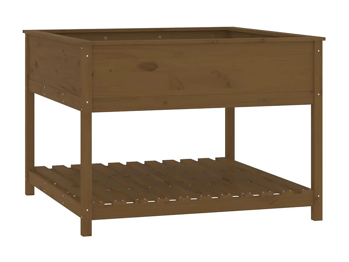 Jardinière et étagère Marron miel 111,5x111,5x81 cm Bois de pin BE7910