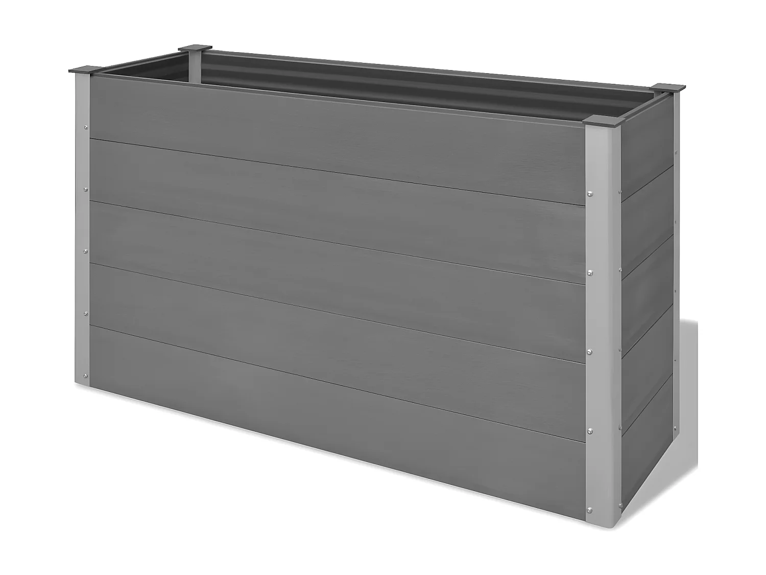 Jardinera de WPC gris 150x50x91 cm ES23253