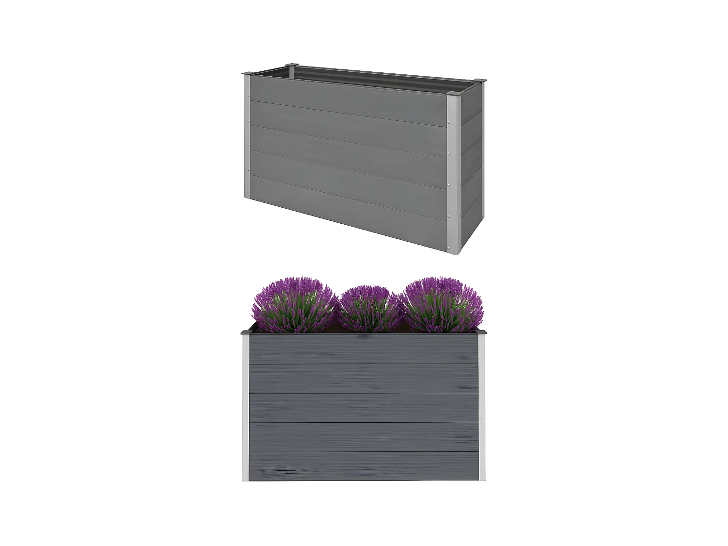 Jardinera de WPC gris 150x50x91 cm ES23253