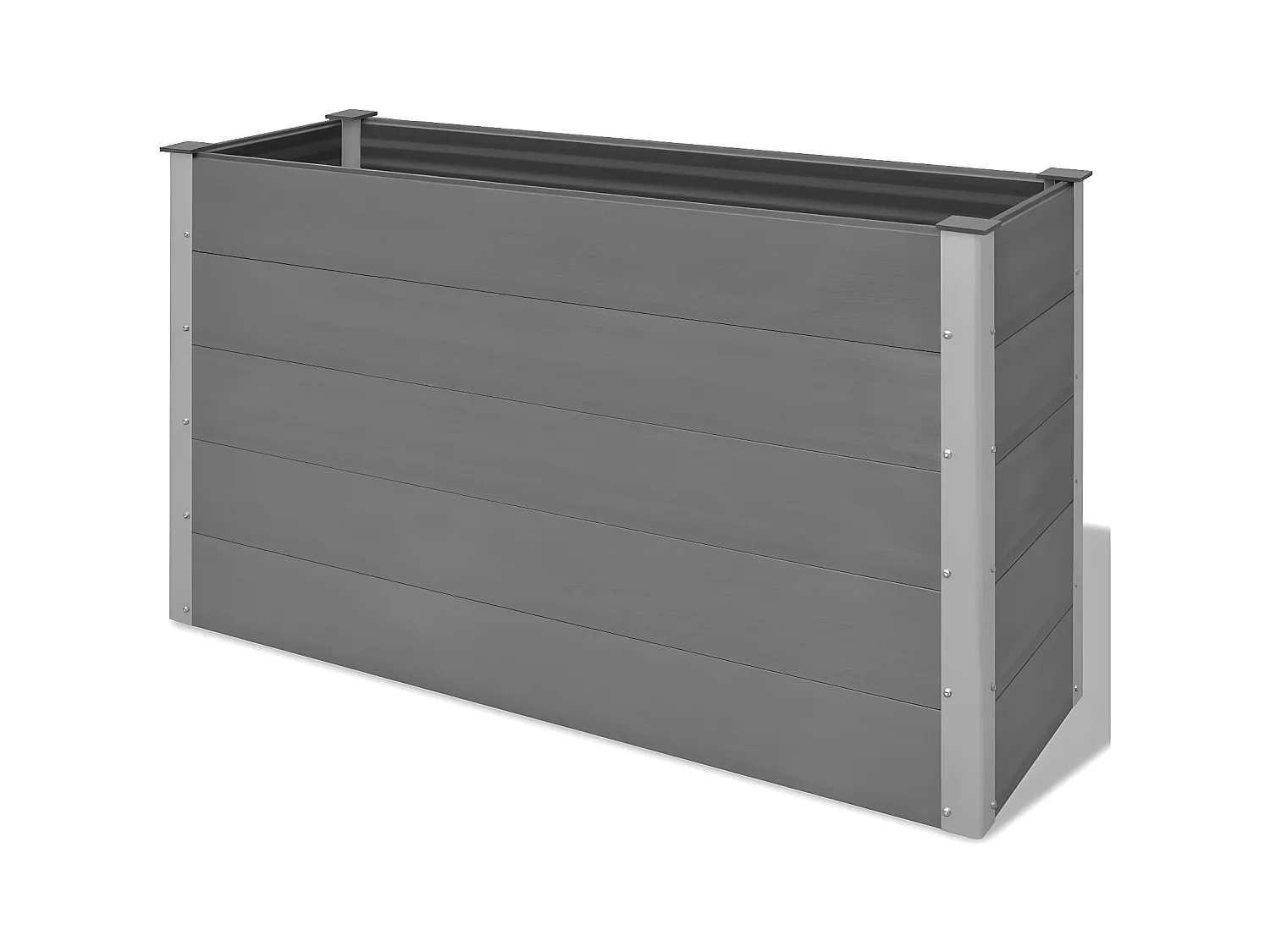 Jardinera de WPC gris 150x50x91 cm ES23253