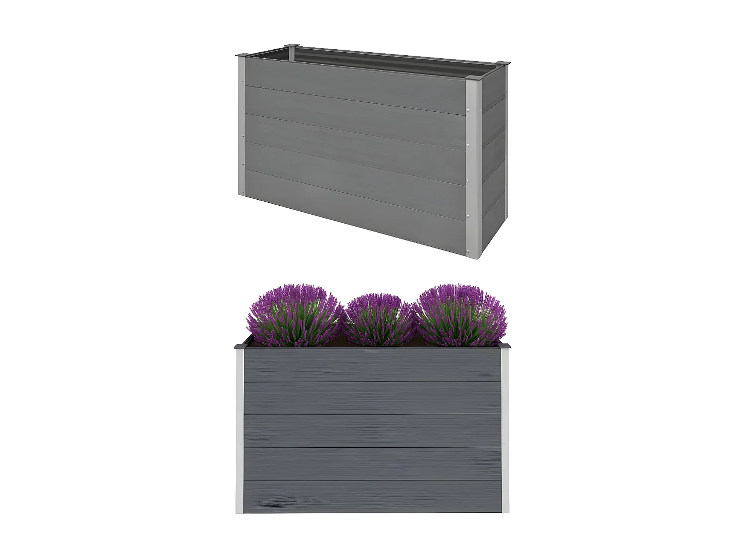 Jardinera de WPC gris 150x50x91 cm ES23253