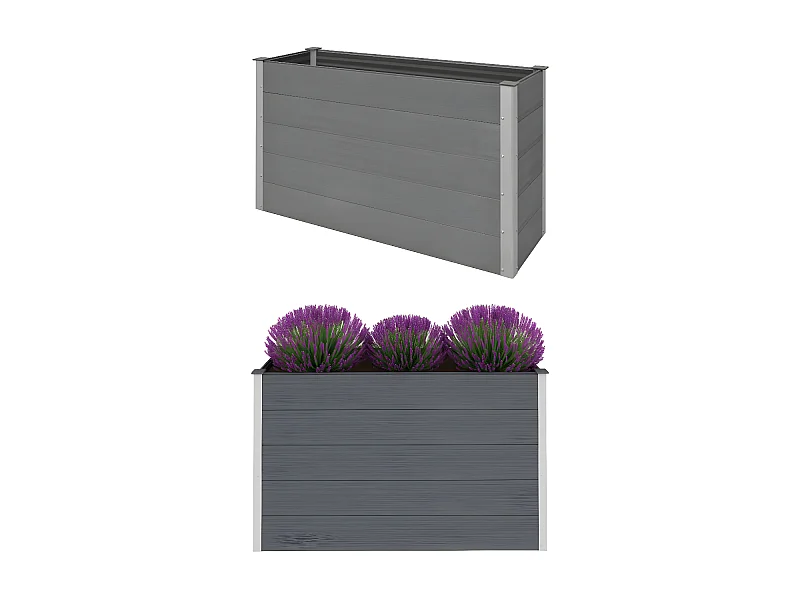 Jardinera de WPC gris 150x50x91 cm ES23253
