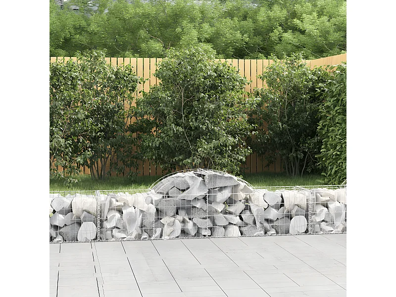 Paniers à gabions arqués 4 pcs 200x50x40/60 cm fer galvanisé WVGQ4313