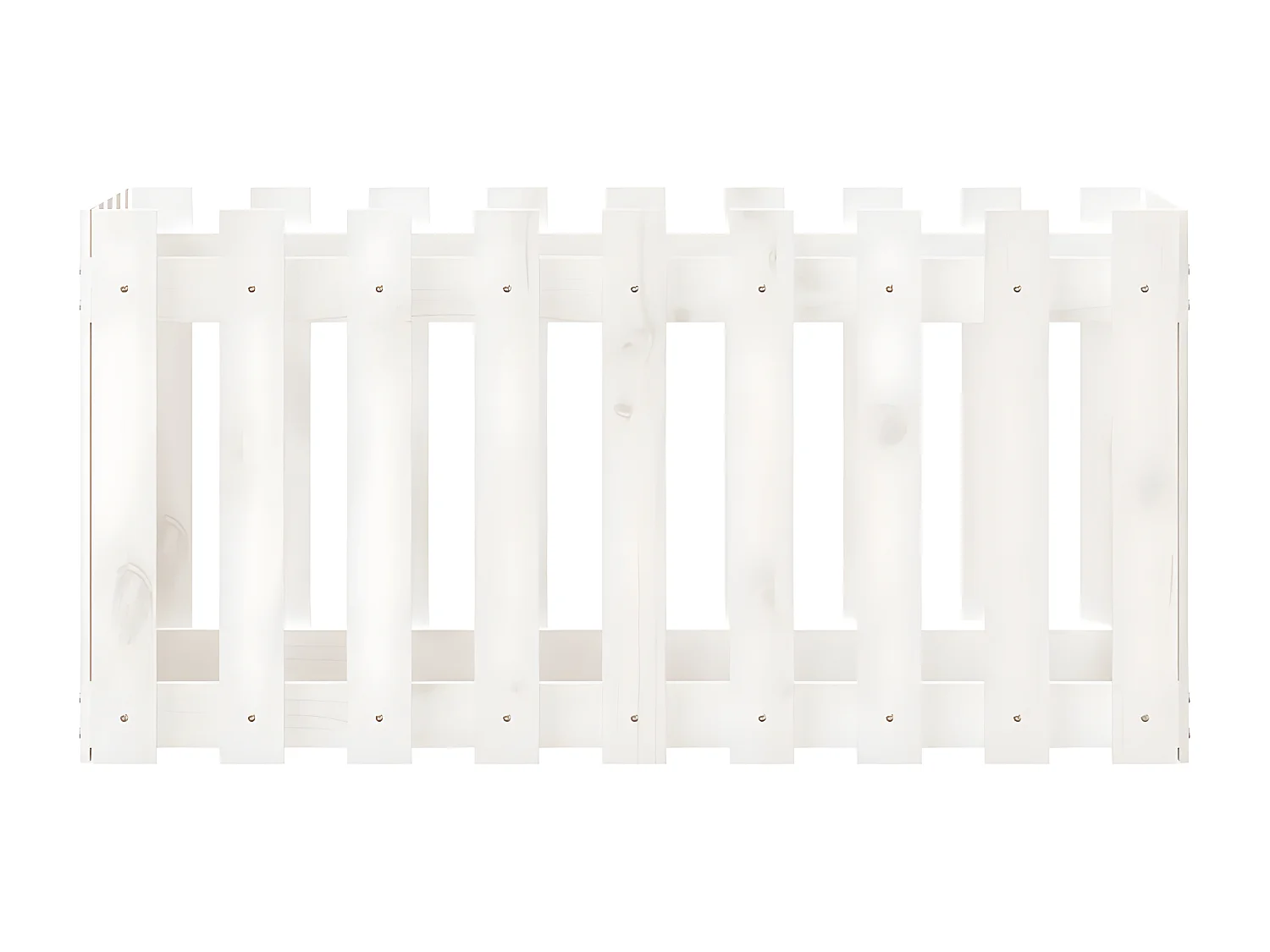 Jardinera elevado jardín con valla madera pino blanco 100x50x50cm ES33246