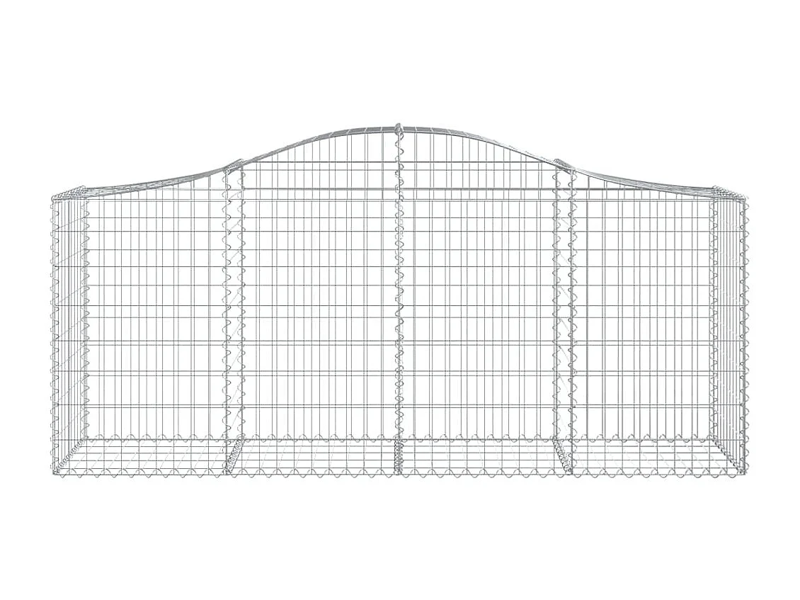 Paniers à gabions arqués 2 pcs 200x50x80/100 cm Fer galvanisé WVGQ5273