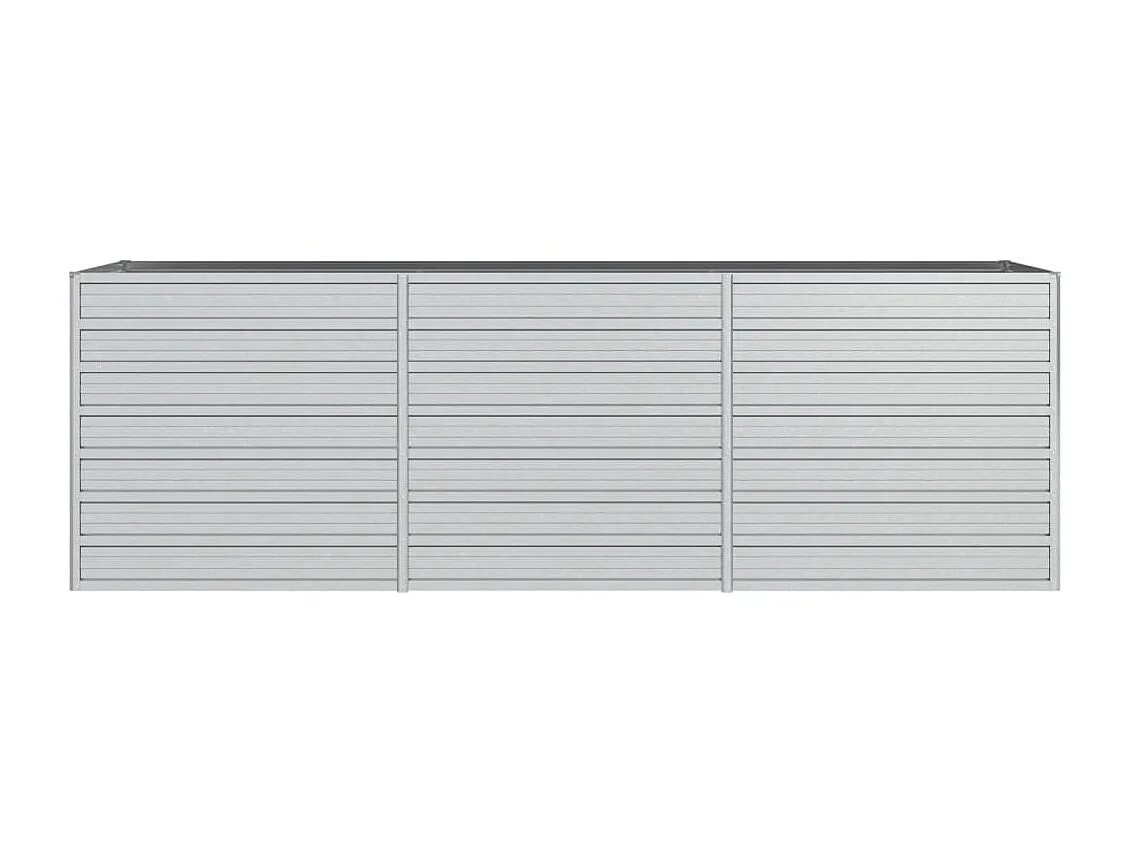 Jardinera de acero galvanizado plateado 240x80x77 cm ES31708