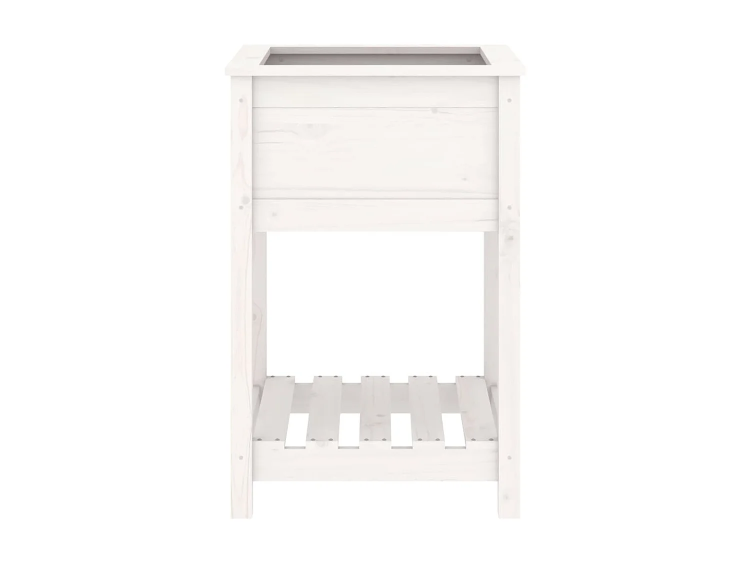 Jardinera con estante madera maciza de pino blanco 54x54x81 cm ES38073