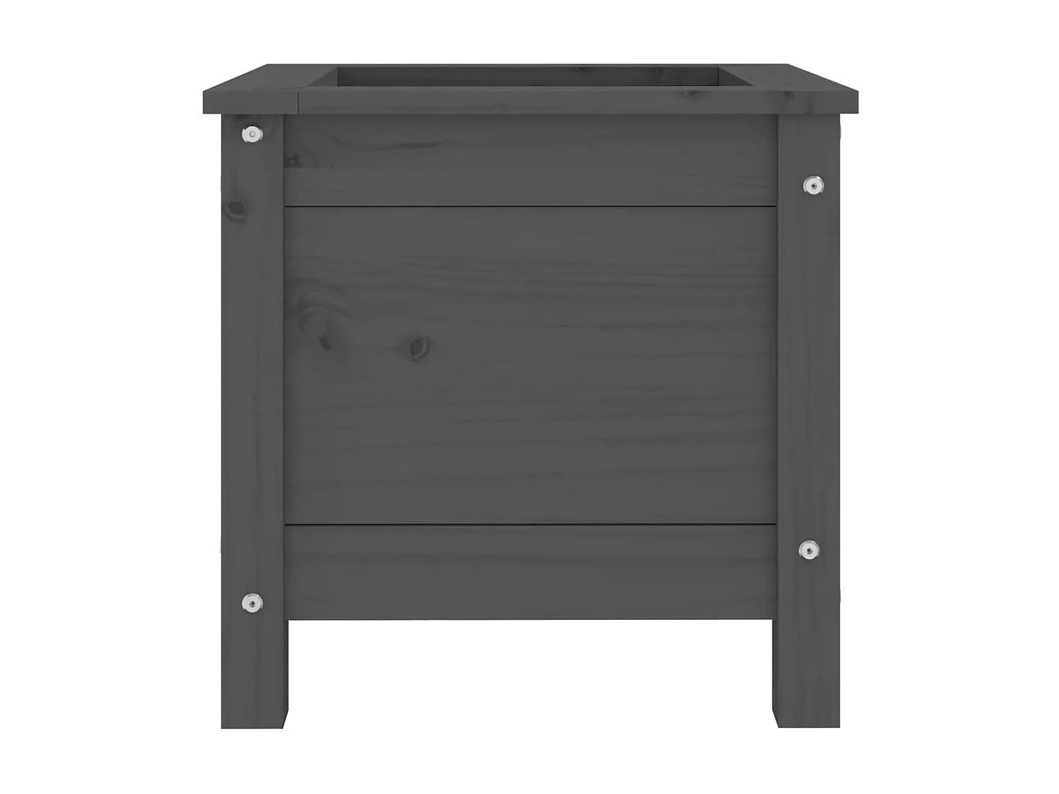 Jardinera madera maciza de pino gris 40x40x39 cm ES51133