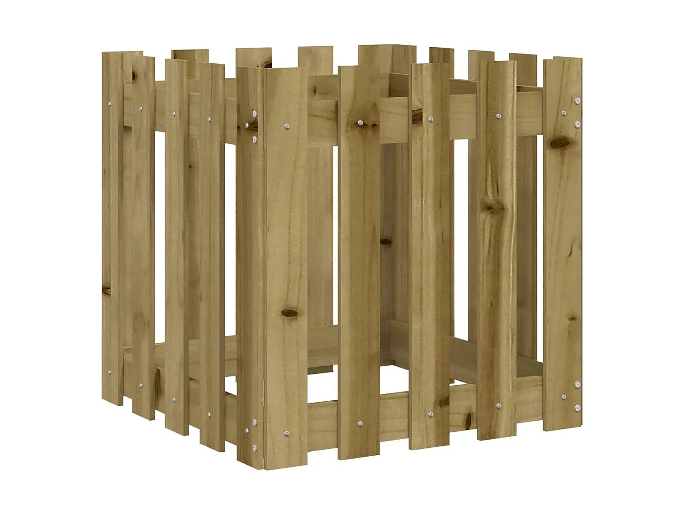 Vaso de jardim c/ design de cerca 50x50x50 cm pinho impregnado PT717236