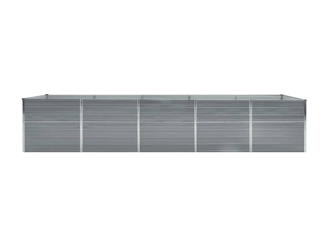 Jardinera de jardín de acero galvanizado gris 400x80x77 cm ES88753