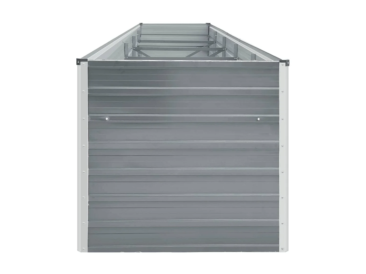 Jardinera de jardín de acero galvanizado gris 400x80x77 cm ES88753